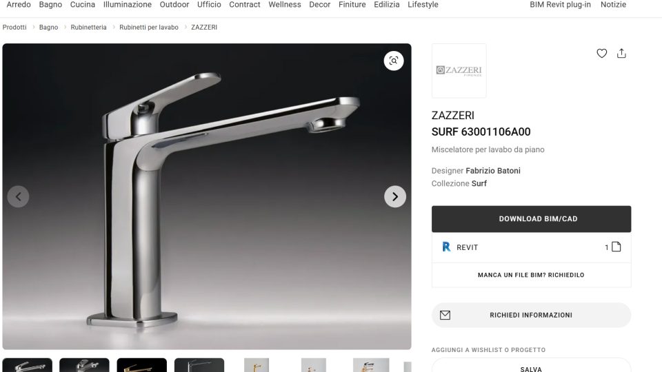 SURF COLLECTION BIM FILES ONLINE IN COLLABORATION WITH ARCHIPRODUCTS.COM